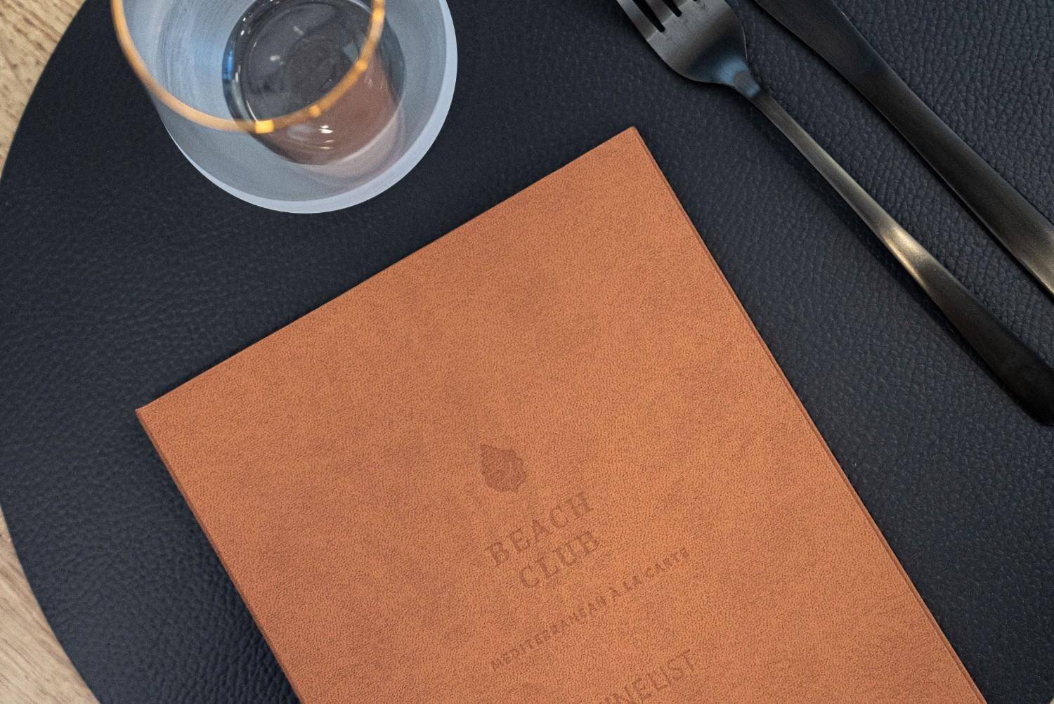 hard cover menu wine 21 beach club sani 2